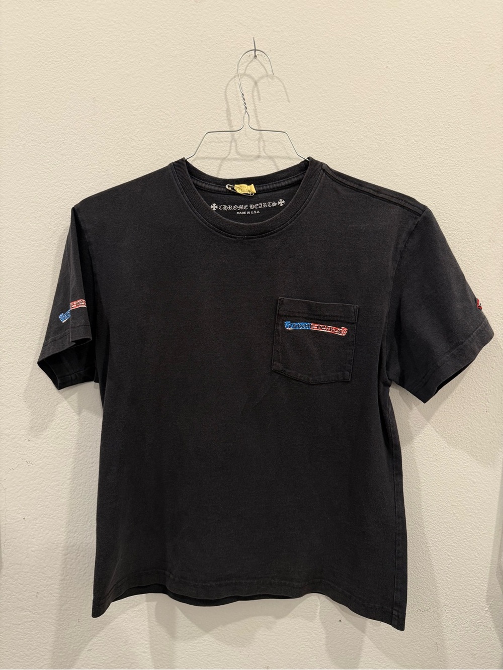Chrome Hearts Black Pocket Tee with Subtle Embroidered Accent